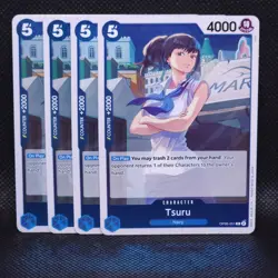 ONE PIECE TCG: x4 Tsuru OP06-051 Rare Wings of the Captain Mint English Play Set - Image 1