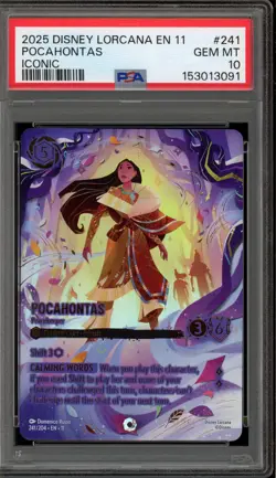 Disney Lorcana Pocahontas Peacekeeper Winterspell Iconic #241 PSA 10 Gem Mint - Image 1