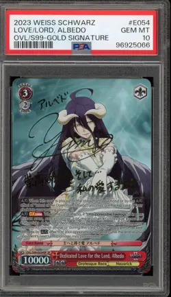 Weiss Schwarz Dedicated Love For the Lord Albedo Gold Sig. OVL/S99-E054SP PSA 10 - Image 1
