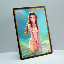 AERITH GAINSBOROUGH Waifu Anime Card LIMITED 1/1 Custom TCG Holo T14652 - Image 2
