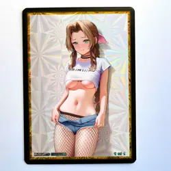 AERITH GAINSBOROUGH Waifu Anime Card LIMITED 1/1 Custom TCG Holo T14752 - Image 1