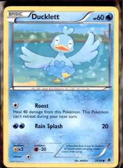 Pokemon Black and White Ducklett 26/98 Non Holo Common 3 card lot - Image 1