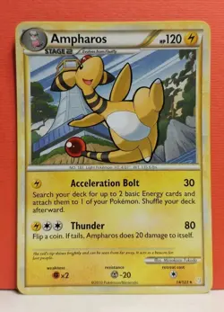 Ampharos 14/123 Regular Rare HeartGold SoulSilver: Pokemon Card Nintendo 2010 - Image 1
