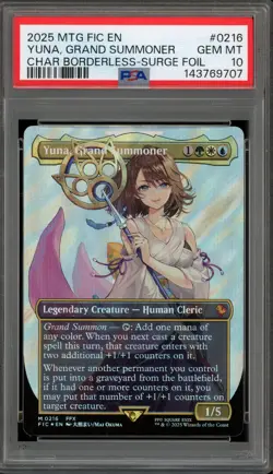 Magic MTG Yuna Grand Summoner FIC CHAR Borderless Surge Foil #0216 PSA 10 - Image 1