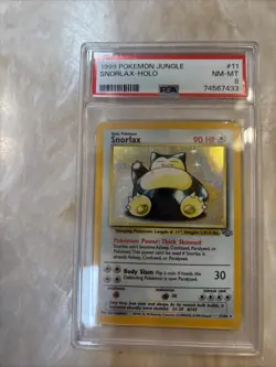 1999 Pokemon Jungle Holo Snorlax PSA 8 NM-MT - Image 1