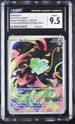 Bulbasaur 133/132 Enhanced Booster Display Box Pokemon CGC 9.5 Mint+ *021 - Image 1