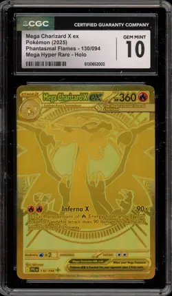Pokemon Mega Charizard X ex Phantasmal Flames Mega Hyper Rare #130 CGC 10 - Image 1