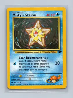 Misty's Staryu 92/132 Common Gym Challenge Unlimited Lightly Played - Image 1
