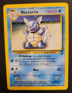 Wartortle 63/130 Base Set 2 Uncommon Vintage Pokemon Card WOTC TCG English LP - Image 2