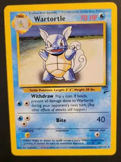 Wartortle 63/130 Base Set 2 Uncommon Vintage Pokemon Card WOTC TCG English LP - Image 4