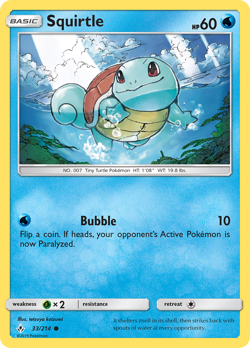 Squirtle 33/214 Cosmos Holo Unbroken Bonds Pokemon LP - Image 1