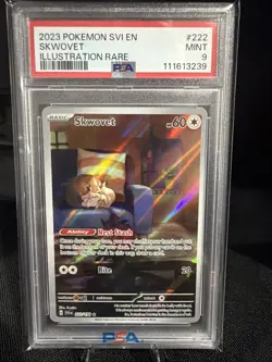 2023 Pokemon Skwovet 222/198 Sv01: Scarlet & Violet Base Set Holo PSA 9 Mint - Image 1