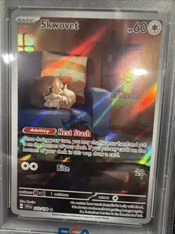 2023 Pokemon Skwovet 222/198 Sv01: Scarlet & Violet Base Set Holo PSA 9 Mint - Image 5
