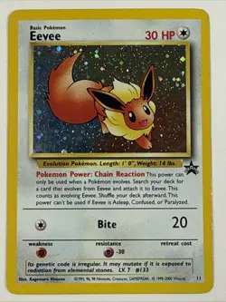 Eevee #11 Black Star Promo Holo Rare Vintage Pokemon Card - Image 1