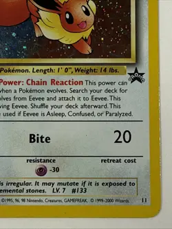 Eevee #11 Black Star Promo Holo Rare Vintage Pokemon Card - Image 4