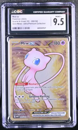 Mew EX 205/165 Gold Metal - Ultra-premium Collection Pokemon CGC 9.5 Mint+ *037 - Image 1