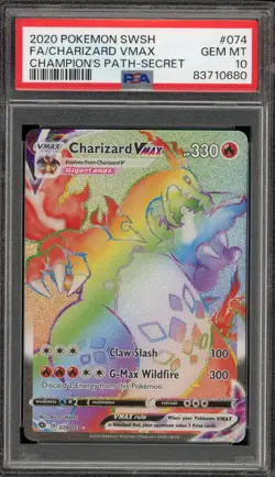 Pokemon Charizard VMAX Champion's Path Secret Rare #074 PSA 10 Gem Mint - Image 1