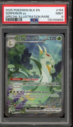 Pokemon Serperior ex Black Bolt Special Illustration Rare #164 PSA 9 Mint - Image 1