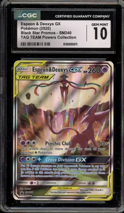 Pokemon Espeon & Deoxys GX Tag Team Powers Coll. Full Art Promo SM240 CGC 10 - Image 1