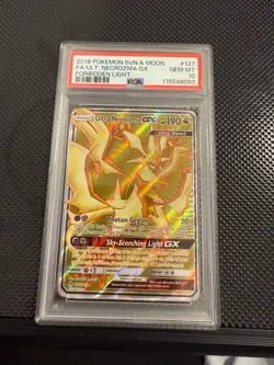 Pokemon TCG 2018 Sun & Moon Forbidden Light Ultra Necrozma GX Full Art PSA 10 - Image 1