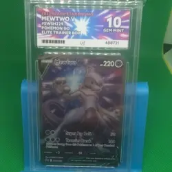 ACE 10 Pokemon Go Mewtwo v Promo SWSH229 Pokemon Trading Card Black Star ETB - Image 1