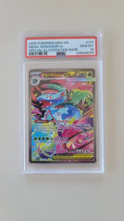 PSA 10 Pokemon Mega Evolution SIR Mega Venusaur EX MEG EN 177/132 GEM MINT! - Image 1