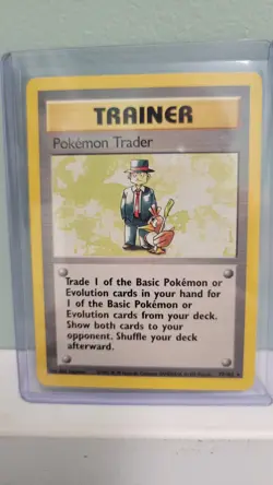 Pokemon Trader 77/102 Pokemon TCG Base Set Rare Unlimited LP - Image 1
