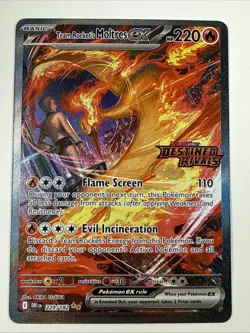 TCG Team Rockets Moltres EX Destined Rivals Card 229/182 SIR Pokemon NM - Image 1