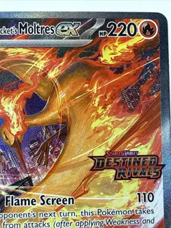 TCG Team Rockets Moltres EX Destined Rivals Card 229/182 SIR Pokemon NM - Image 3