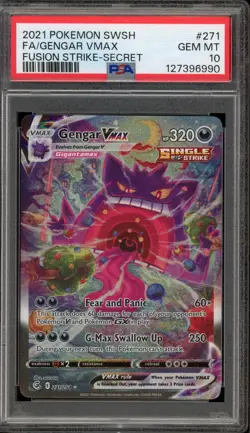 Pokemon Gengar VMAX Fusion Strike Secret Rare Full Alt Art #271 PSA 10 Gem Mint - Image 1