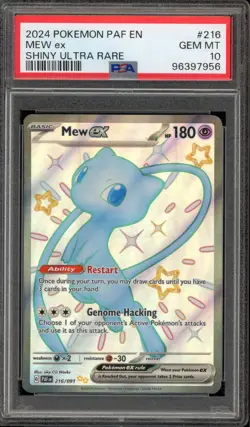 Pokemon Mew ex Paldean Fates Shiny Ultra Rare #216 PSA 10 Gem Mint - Image 1