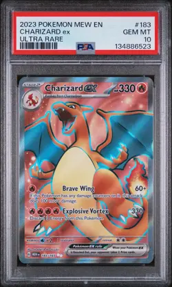 2023 Pokemon Mew 151 Charizard Ex #183 GEM MT PSA 10 Ultra Rare - Image 1