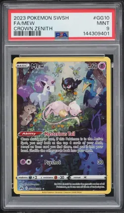 2023 Pokemon Sword & Shield Crown Zenith Alt Art Mew #GG10 PSA 9 MINT - Image 1