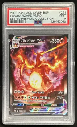 2022 Pokemon SWSH Black Star Promos Charizard VMAX Full Art #SWSH261 PSA 9 - Image 1