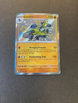 Pokemon TCG Lucario Paldean Fates Shiny Rare Holo #174/091 NM - Image 1