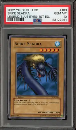 Yu-Gi-Oh! Spike Seadra Legend of Blue Eyes 1st Edition LOB-103 PSA 10 Gem Mint - Image 1