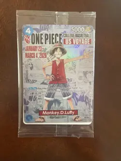 🔥🏀One Piece Monkey.D.Luffy US College Basketball Promo Card *SEALED*🔥🏀 - Image 1