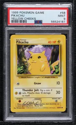 Pikachu Pokemon Base Set PSA 9 MINT 1999 - Image 1