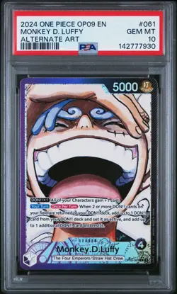 PSA 10 MONKEY D LUFFY OP09-061 ALTERNATE ART EMPERORS IN THE NEW WORLD ONE PIECE - Image 1