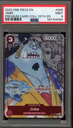 One Piece CCG Jinbe Premium Card Coll. 25th Edition ST01-005 PSA 9 Mint - Image 1