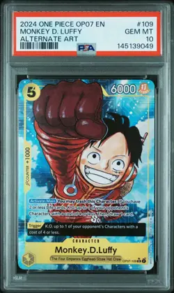 PSA 10 MONKEY D LUFFY OP07-109 ALT ART 500 YEARS IN THE FUTURE ONE PIECE 😍 - Image 1