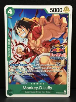 Monkey.D.Luffy PRB02-005 NM Red Bull Double Don Event Stamp Participation Promo - Image 1
