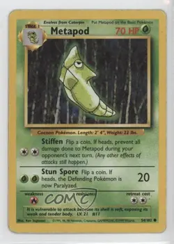 Metapod Pokemon Base Set #54 1999 READ - Image 1