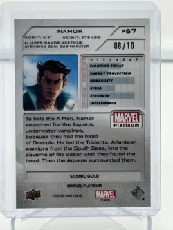 2023 Upper Deck Marvel Platinum Namor Seismic Gold 8/10 #67 - Image 2