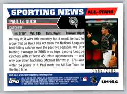 Paul Lo Duca 2005 Topps Updates Highlights Gold /2005 UH164 Sporting News AS - Image 2