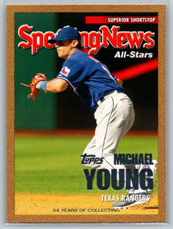Michael Young 2005 Topps Updates Highlights Gold /2005 UH149 Sporting News AS - Image 1