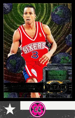 Allen Iverson 1997-98 Metal Universe Reebok Gold #20 Philadelphia 76ers - Image 1