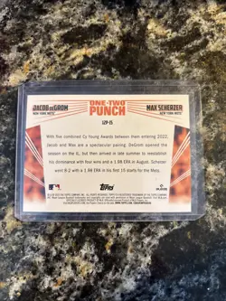 2023 Topps Series 1 - One-Two Punch Max Scherzer, Jacob deGrom #12P-15 Gold /75 - Image 2