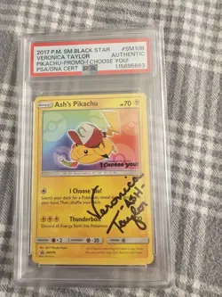 2017 P.M. SM BLACK STAR PIKACHU PROMO VERONICA TAYLOR SIGNED - Image 1