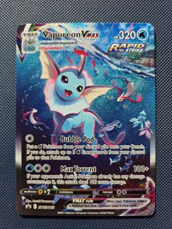 Vaporeon VMAX SWSH182 Black Star Promo - NOT JUMBO - Image 1